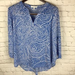 L- Chaus pull over georgette paisley blouse
